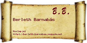 Berleth Barnabás névjegykártya